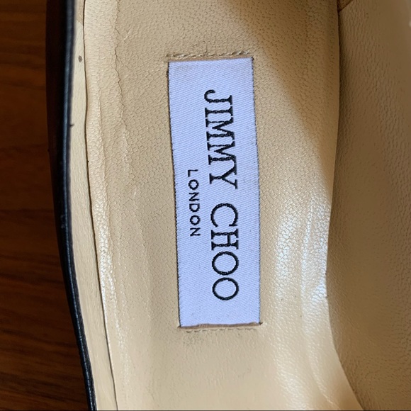 Jimmy Choo Black Leather 2.5 Inch Pumps Size 37.5 - Picture 5 of 11